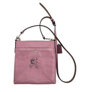 Coach x Disney Minnie Mouse Glitter Crossbody Bag  Pebble Leather. Rare like new
